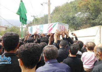 گزارش تصویری تشییع پیکر مطهر شهید گمنام دفاع مقدس در بخش چهاردانگه