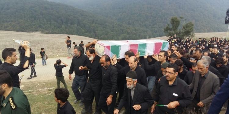 تشییع پیکر مطهر شهید گمنام در شهر کیاسر و روستاهای بخش چهاردانگه