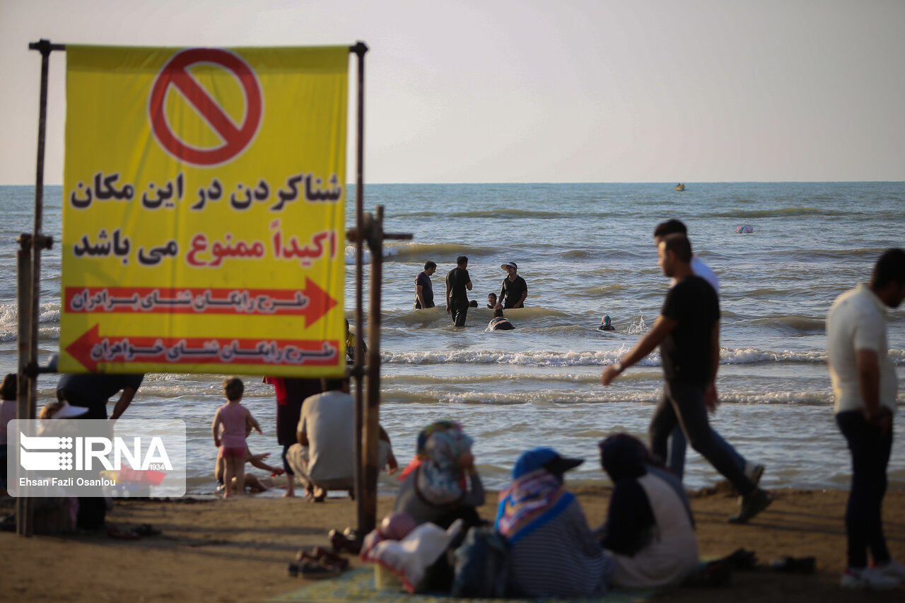 شنا در دریای مازندران تا اواسط هفته ممنوع شد