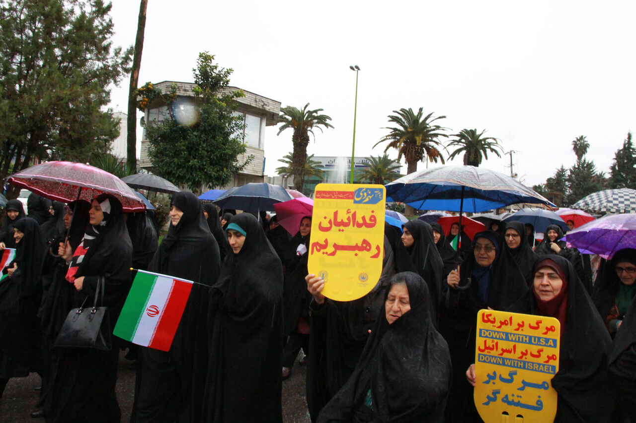 راهپیمایی مردم نوشهر علیه اغتشاش اخیر در کشور