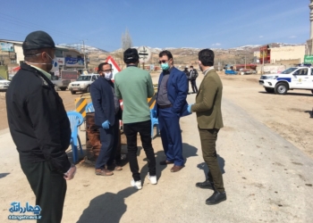 بازدید بخشدار، رییس دادگاه عمومی و کارشناسان بهداشت  از روند کنترل کرونا در چهاردانگه