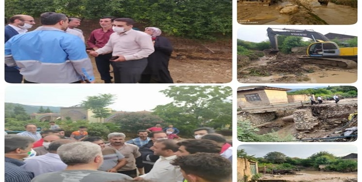 سیلاب تابستانه در گلوگاه و انسداد مسیر جاده سراسری + فیلم و عکس