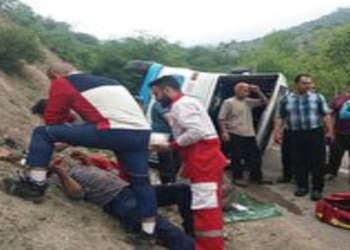 واژگونی مینی بوس در محور سوادکوه ۱۰ مصدوم برجای گذاشت