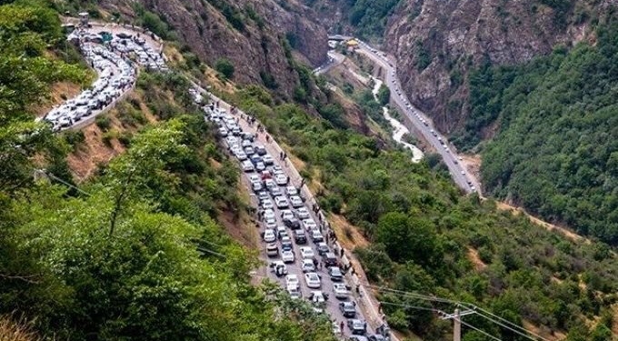 ترافیک در محور کندوان سنگین است