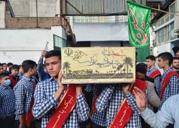 زنگ شهدا / مشق شهدایی دانش‌آموزان مازندرانی با همسنگران بهشتی