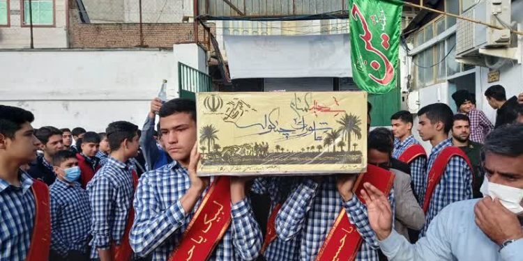 زنگ شهدا / مشق شهدایی دانش‌آموزان مازندرانی با همسنگران بهشتی