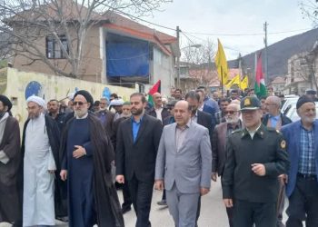 گزارش تصویری از راهپیمایی مردم بخش چهاردانگه در روز قدس