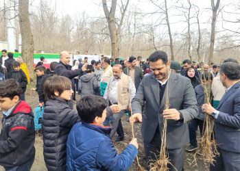 کاشت ۲۳ هزار اصله نهال در شهرستان نور با مشارکت دانش‌آموزان