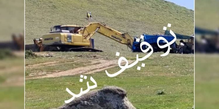 توقیف موقت تجهیزات عمرانی در منطقه جنگلی کلاردشت با دستور منابع طبیعی