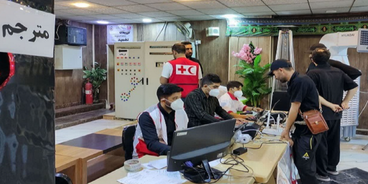 خدمت رسانی پایگاه درمانی هلال احمر مازندران به زائران اربعین حسینی در شهر نجف