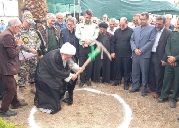 کلنگ زنی اولین مجتمع فرهنگی هنری دفتر حفظ آثار شهدا بسیج کشور در بهنمیر
