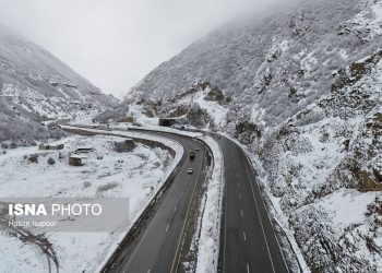 بارش برف گردنه گدوک محور سوادکوه