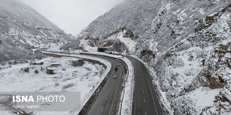 بارش برف گردنه گدوک محور سوادکوه