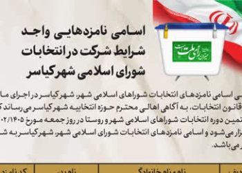توسط بخشدار چهاردانگه؛ فهرست نهایی نامزدهای انتخابات شورای شهر کیاسر اعلام شد