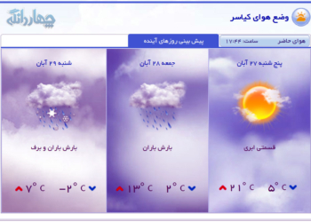 هفته سرد و بارانی و برفی پیش روی آسمان مازندران