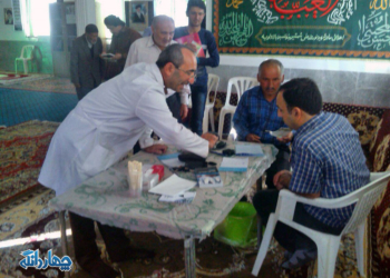 گزارش تصویری ویزیت رایگان بیماران دهستان پشتکوه چهاردانگه