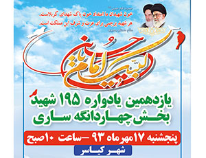 پوستر یازدهمین یادواره ۱۹۵ شهید بخش چهاردانگه